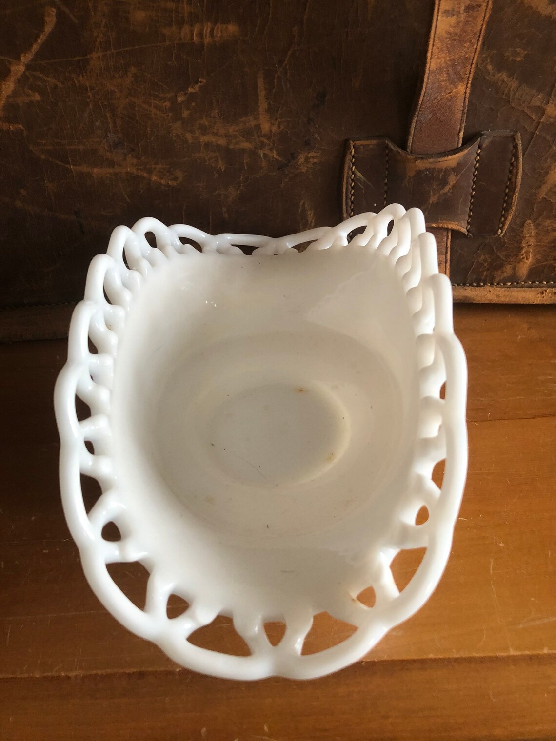 Vintage Milk Glass Pedestal Bowl Fruit Bowl Etsy