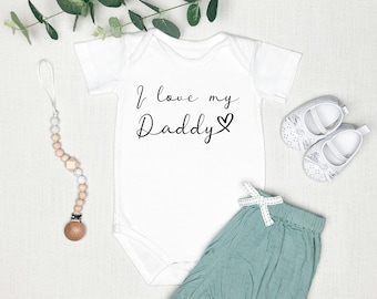 Personalized Baby Grow 08 I Love My Daddy - Baby Grow - Personalized Baby Vest Novelty Gift