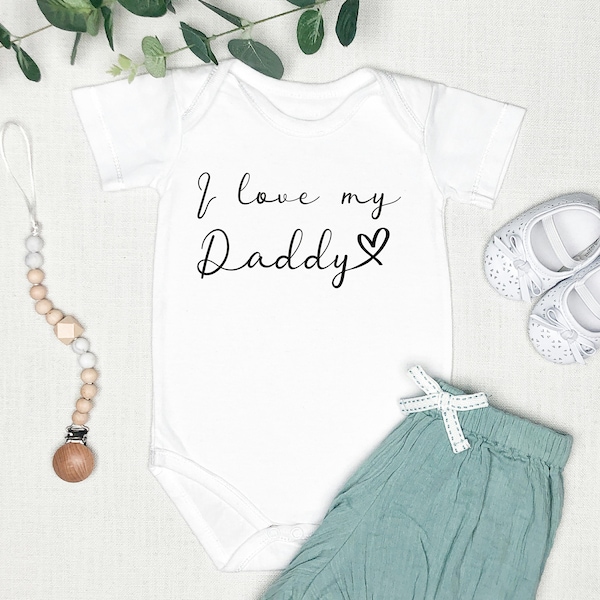 Personalized Baby Grow 08 I Love My Daddy - Baby Grow - Personalized Baby Vest Novelty Gift