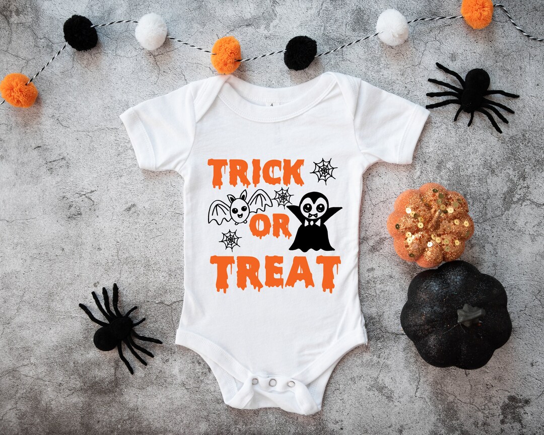 Halloween Baby Grow 13 Trick or Treat Vamp and Bat Design Etsy