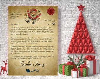 Personalized Letter from Santa Claus Naughty or Nice Father Christmas Letter Digital Print