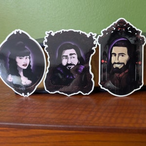 What We Do in the Shadows Portrait Stickers - Nadja, Laszlo, Nandor, Guillermo & Colin Robinson