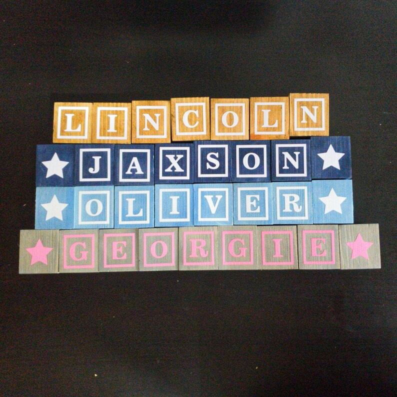 Personalised Wooden LetterName Wooden Blocks