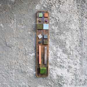 Muurkunst van teruggewonnen hout: 3D-houtsculptuur, optische boodschap 12