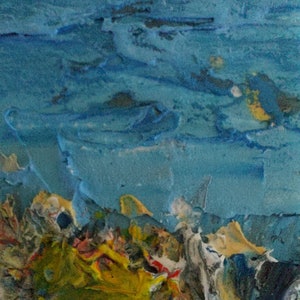 Textured painting : The Starry Night.
It's a textured painting with acrylics and stucco on canvas.
An alternativity way to present  the paint of a "Starry Night Over The Rhone" of Vincent Van Gogh (in detail).