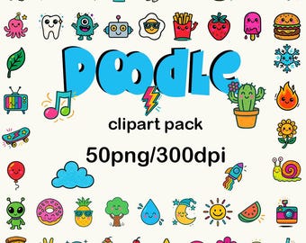 Colección de garabatos pastel kawaii