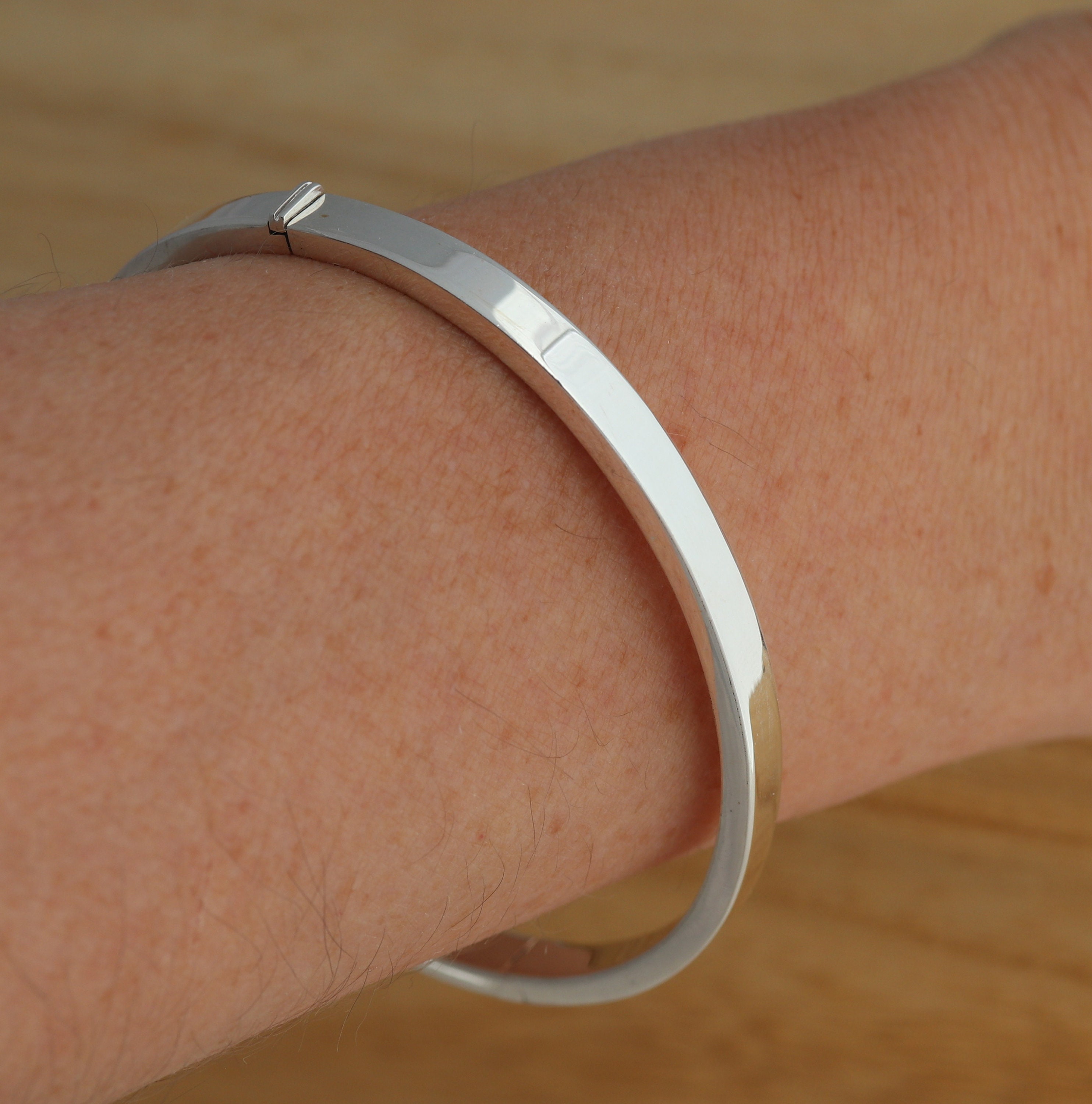 Sterling silver oval bangle sale