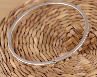 Vintage Chunky Sterling Silver Hinged Bangle - Etsy 日本