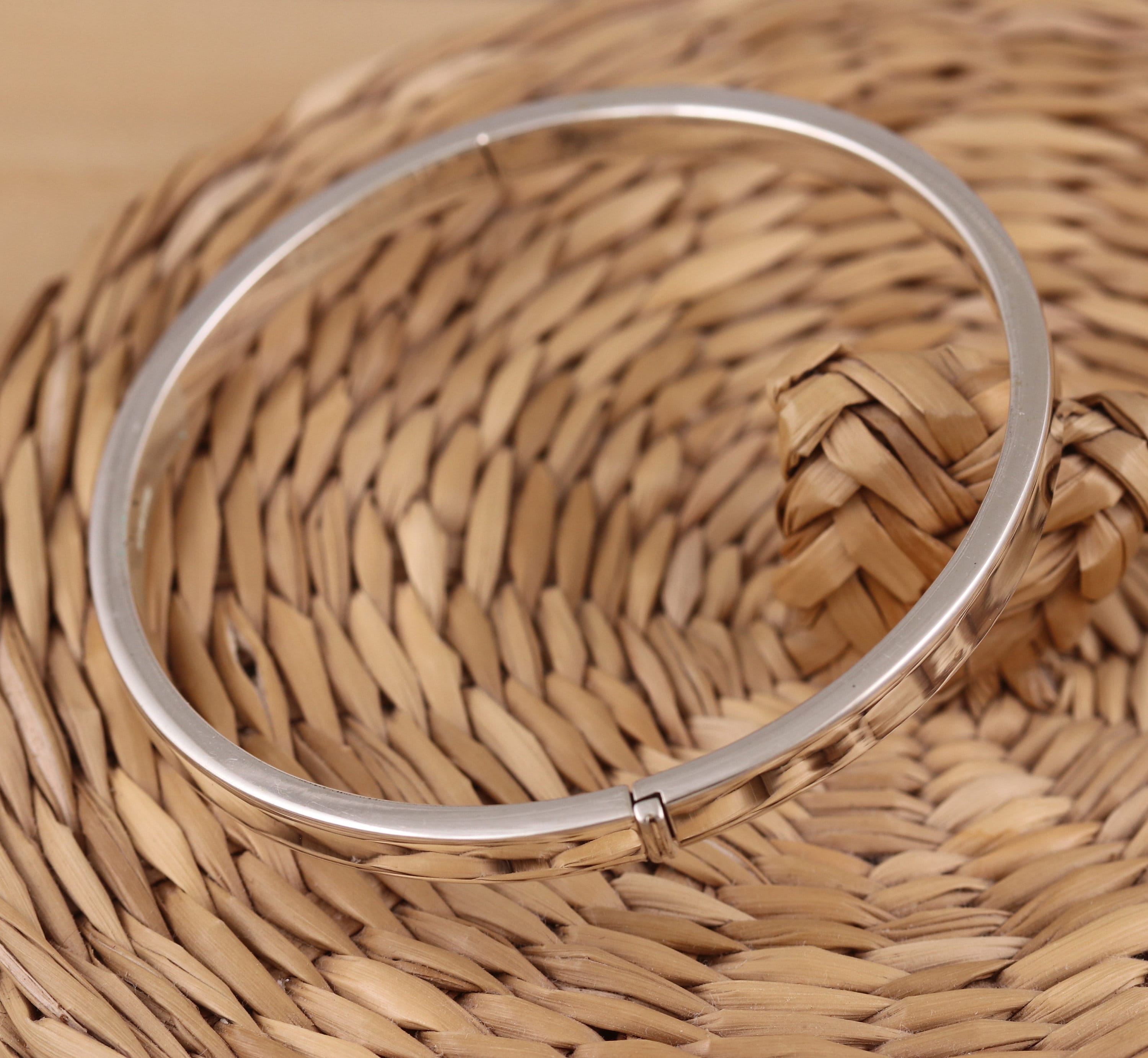 【全商品オープニング価格 特別価格】 Silver Sterling 925 Solid Circle 5mm Bracelet Bangle Shape アクセサリー