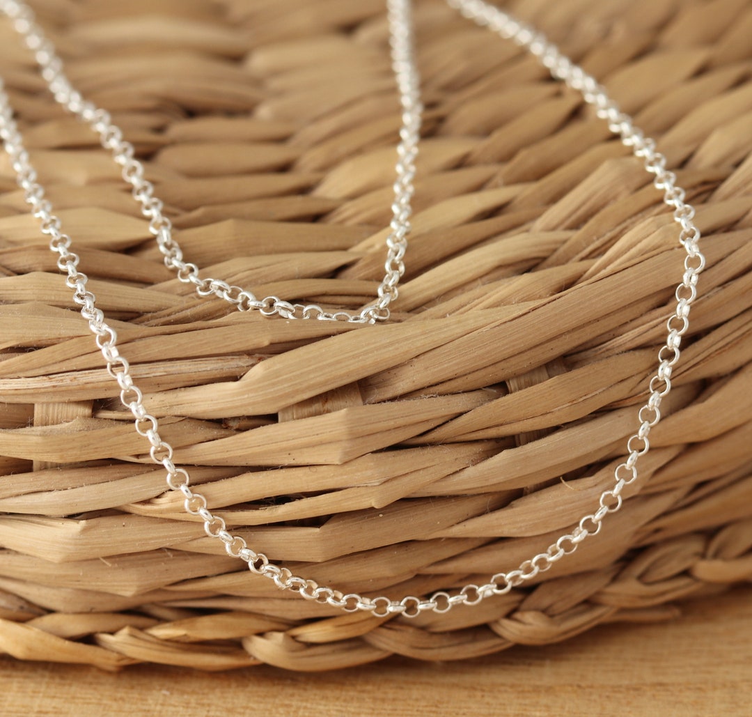 Sterling Silver Rolo Chain Necklace: 1.5mm Belcher Chain, Made in Italy - UK Sterling Silver Rolo Chain Necklace: 1.5mm Belcher Chain, Made in Italy - UK