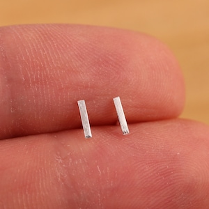 Minimalist 925 Sterling Silver Bar Stud Earrings: Geometric Jewelry