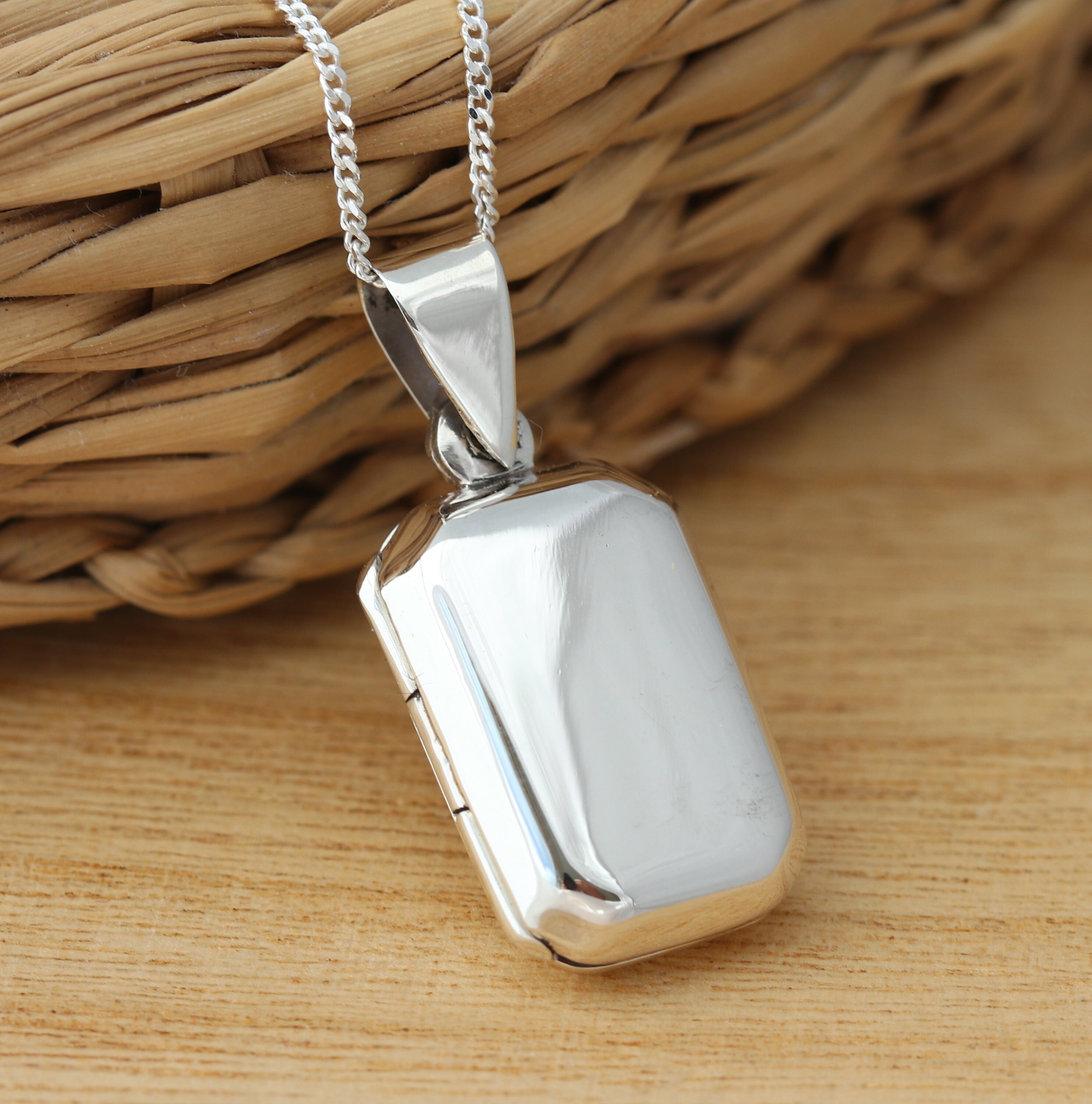 Rectangle locket necklace deals