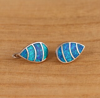 Orecchini Donna In Argento 925 Con Opale Blu A Goccia: Il Fascino Dell'onda E Della Leggenda!