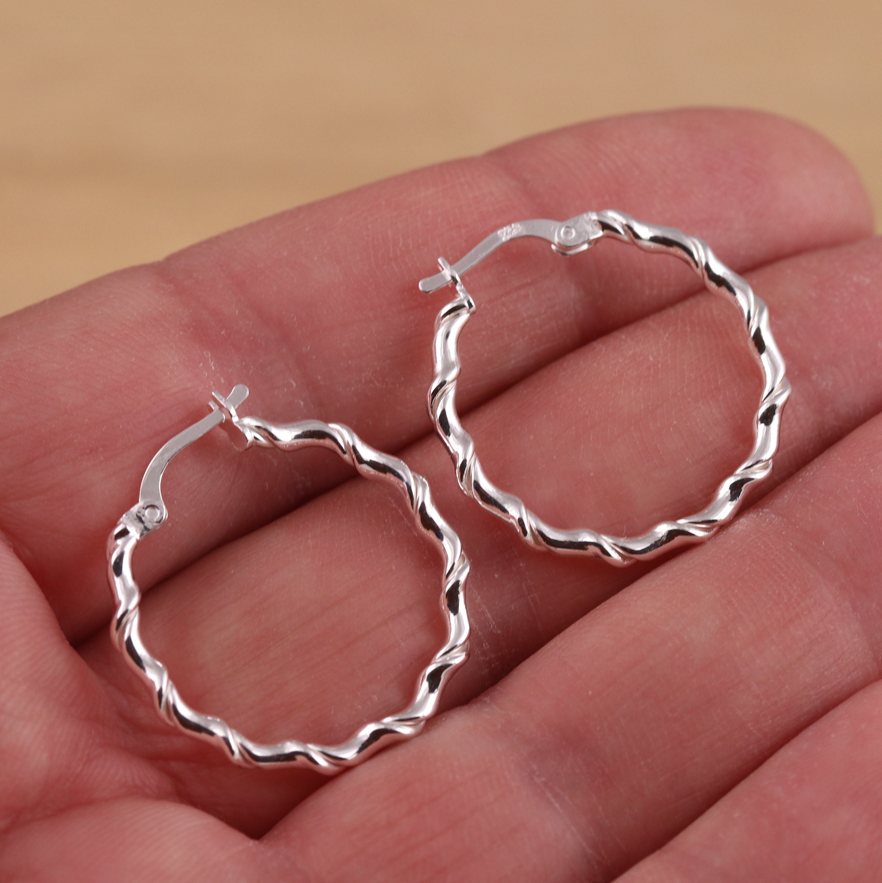 Sterling silver rope earrings deals