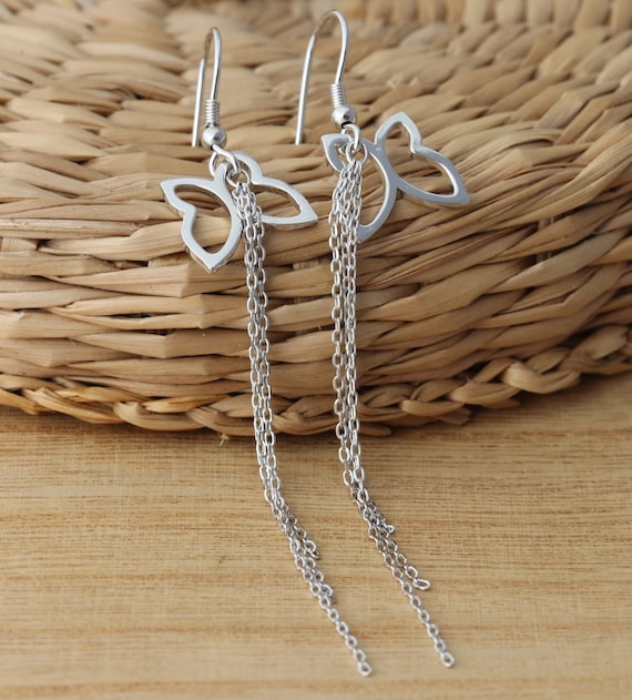 Orecchini a forma di farfalla, in argento Sterling 925, con