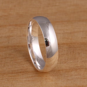Massiver 925 Sterlingsilber Schlicht 5 mm Band Daumenring D-Form Comfort Fit Ehering Herren Damen