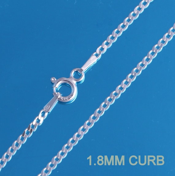 Sterling silver solid curb 20 inch chain deals