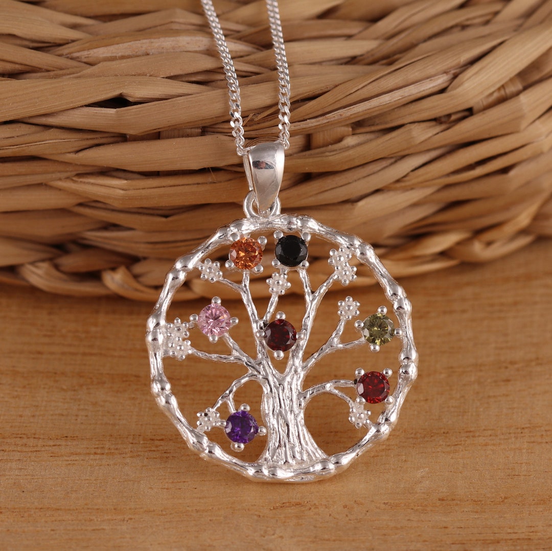 925 Sterling Silver Tree of Life Pendant With Cubic Zirconia Necklace ...