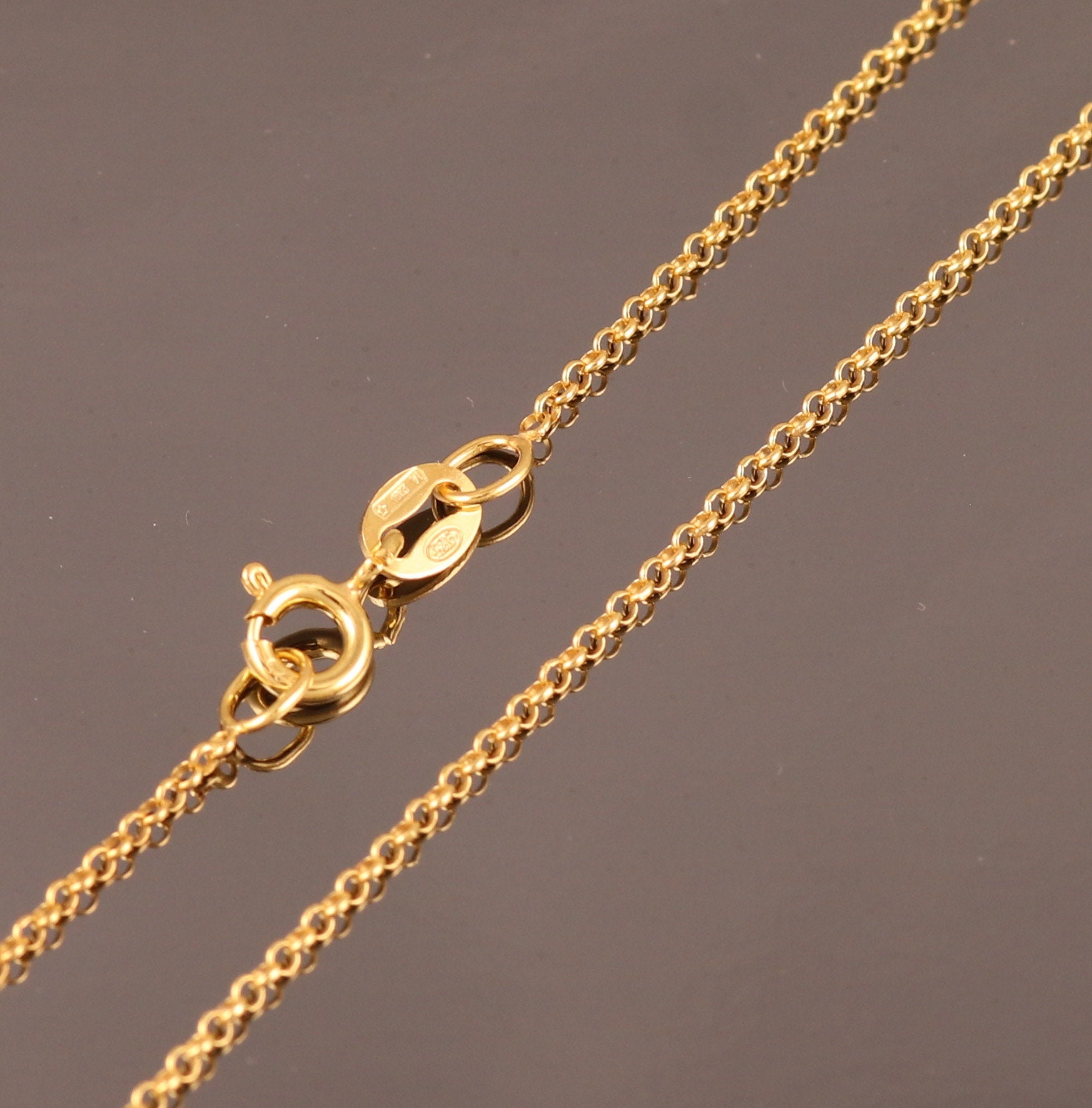 Gold Plated Sterling Silver Belcher Chain Necklace 16 18 20 22 Inches 