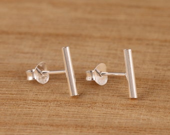 Orecchini A Perno Argento Sterling 925 – 6 Mm, Tondi Linea Stick, Minimalist