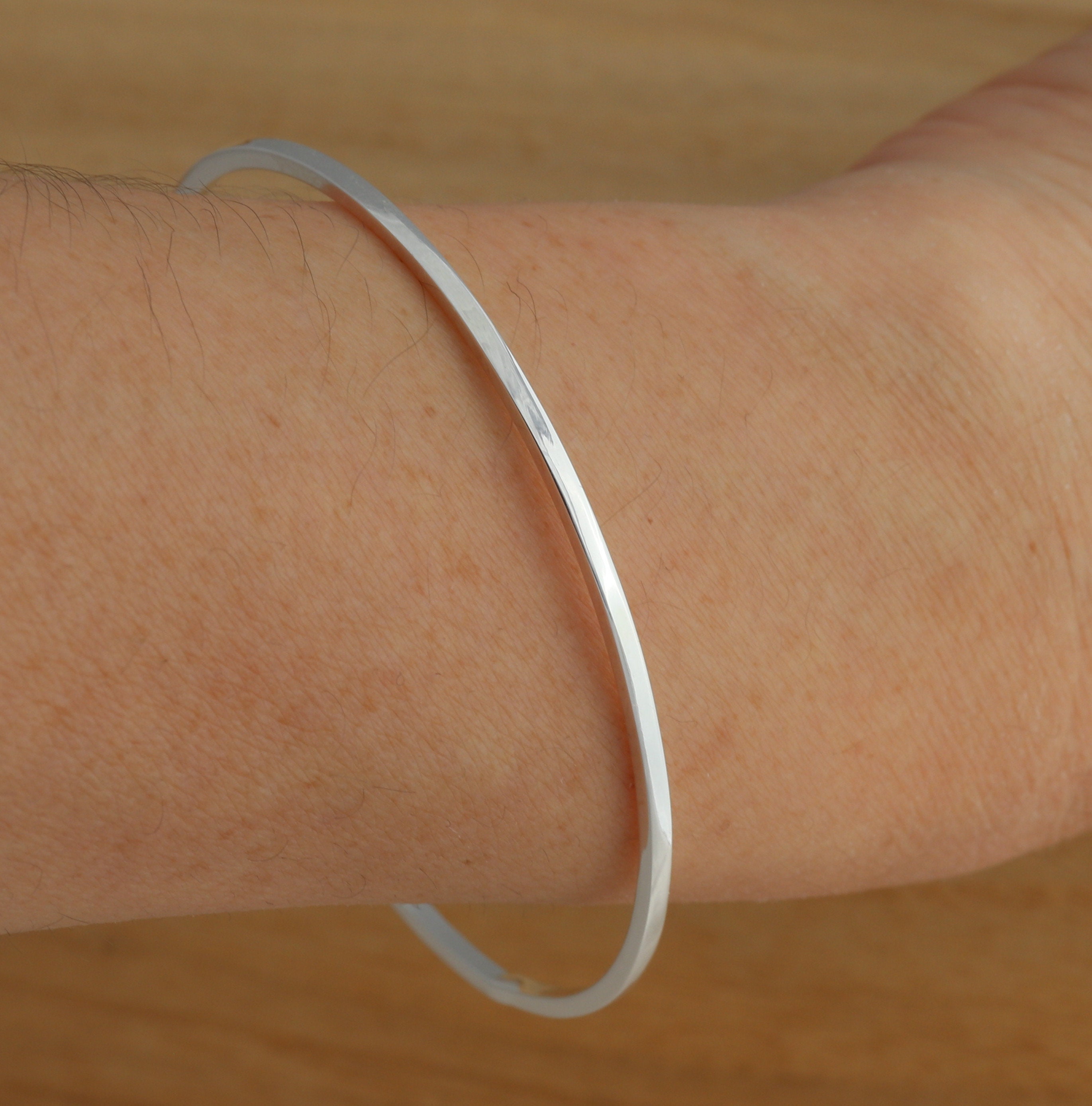 20/80 | STERLING SILVER ID BANGLE 5mm width | hazy