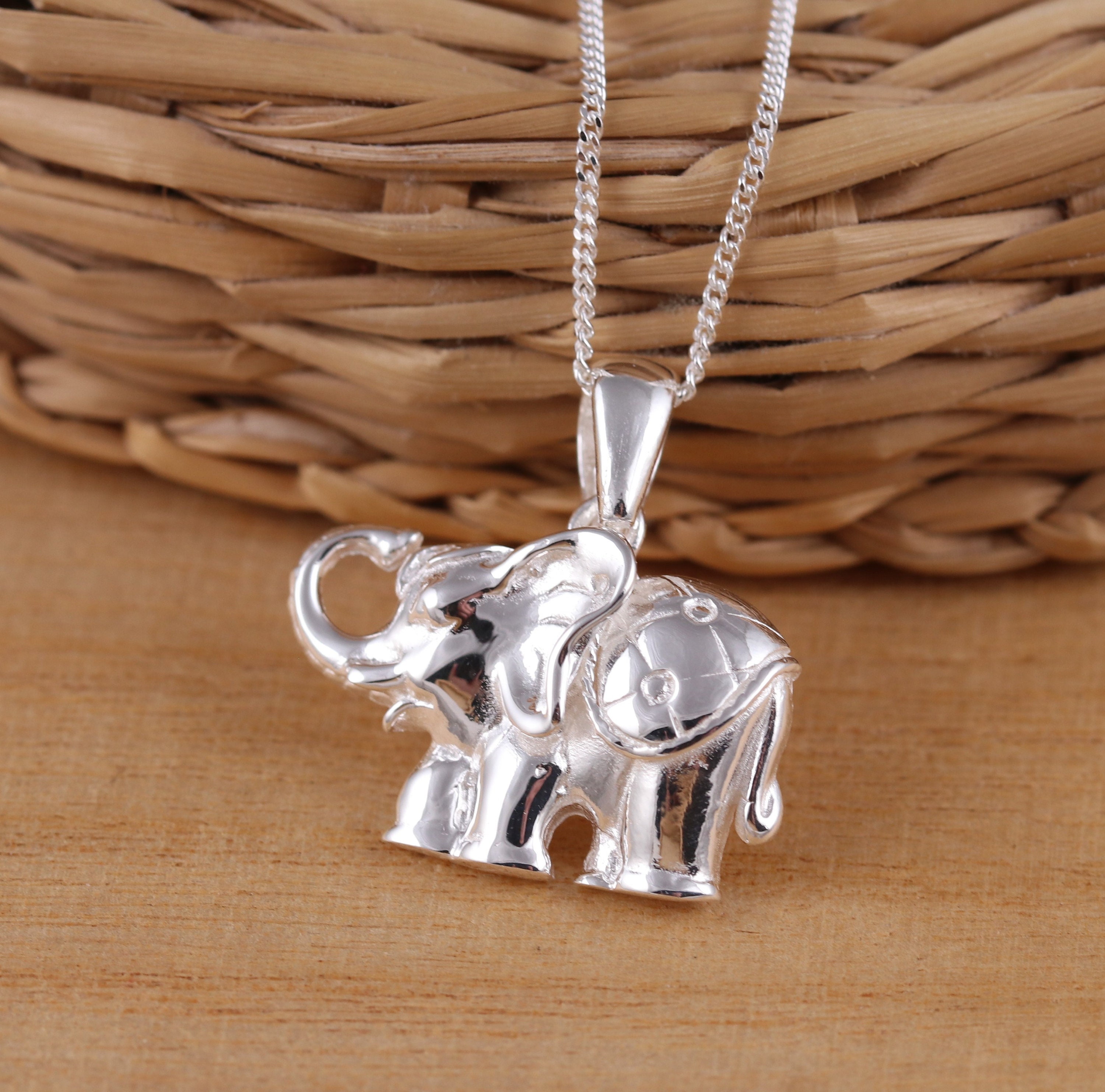 Aniu Collana In Argento Sterling 925 Con Ciondolo Elefante E Zircone Cubico A++ - Gioiello Portafortuna In Elegante Confezione Regalo