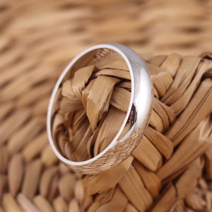 Solide 925 Sterling Silber Schlicht 4 mm Band Daumenring D-förmig Comfort Fit Ehering Herren Damen Geschenk Boxed