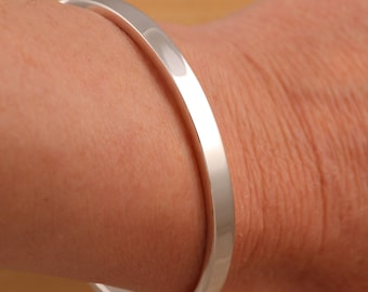 20/80 | STERLING SILVER ID BANGLE 5mm width | hazy
