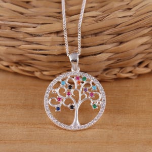 925 sterlingzilveren levensboomhanger met zirkonia ketting ketting sieraden geschenkverpakking