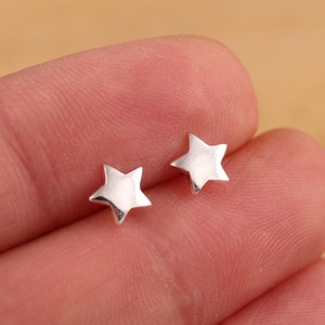 Solid 925 Sterling Silver Star Stud Earrings Plain Star Stud Gift Boxed