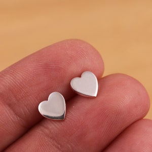 Solide 925 Sterling Silber Liebe Herz Ohrstecker schlicht stilvoll Schmuck