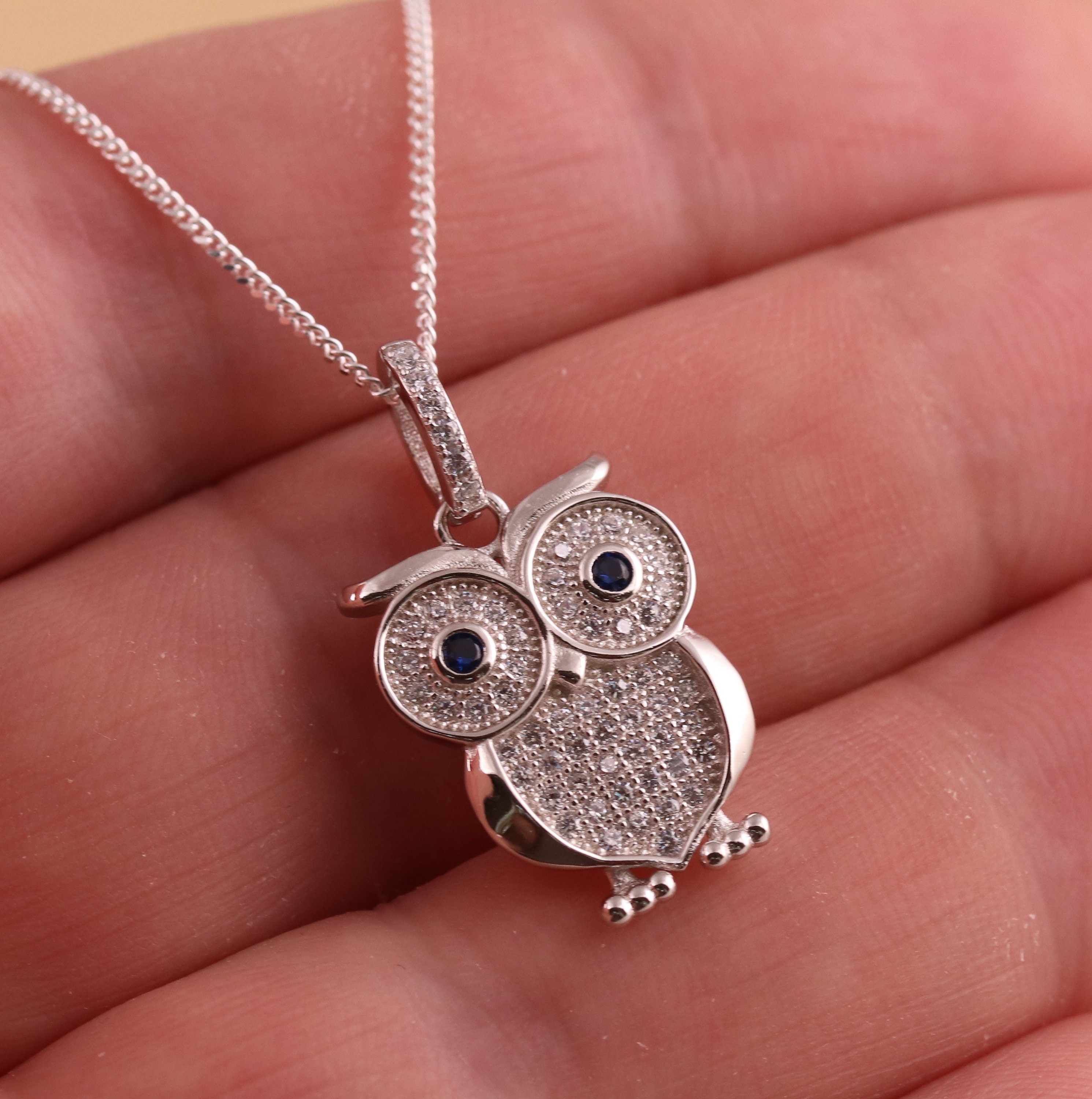 Elli Collana Donna Con Ciondolo Gufo In Argento 925, Lunghezza 70 Cm