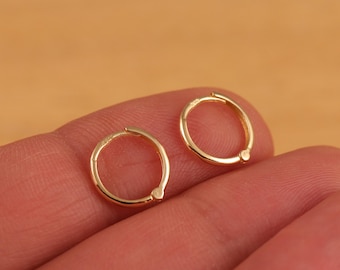 以下が含まれることがあります： 小さな金のフープイヤリングのペア。イヤリングはシンプルで繊細で、毎日のアクセサリーに最適です。