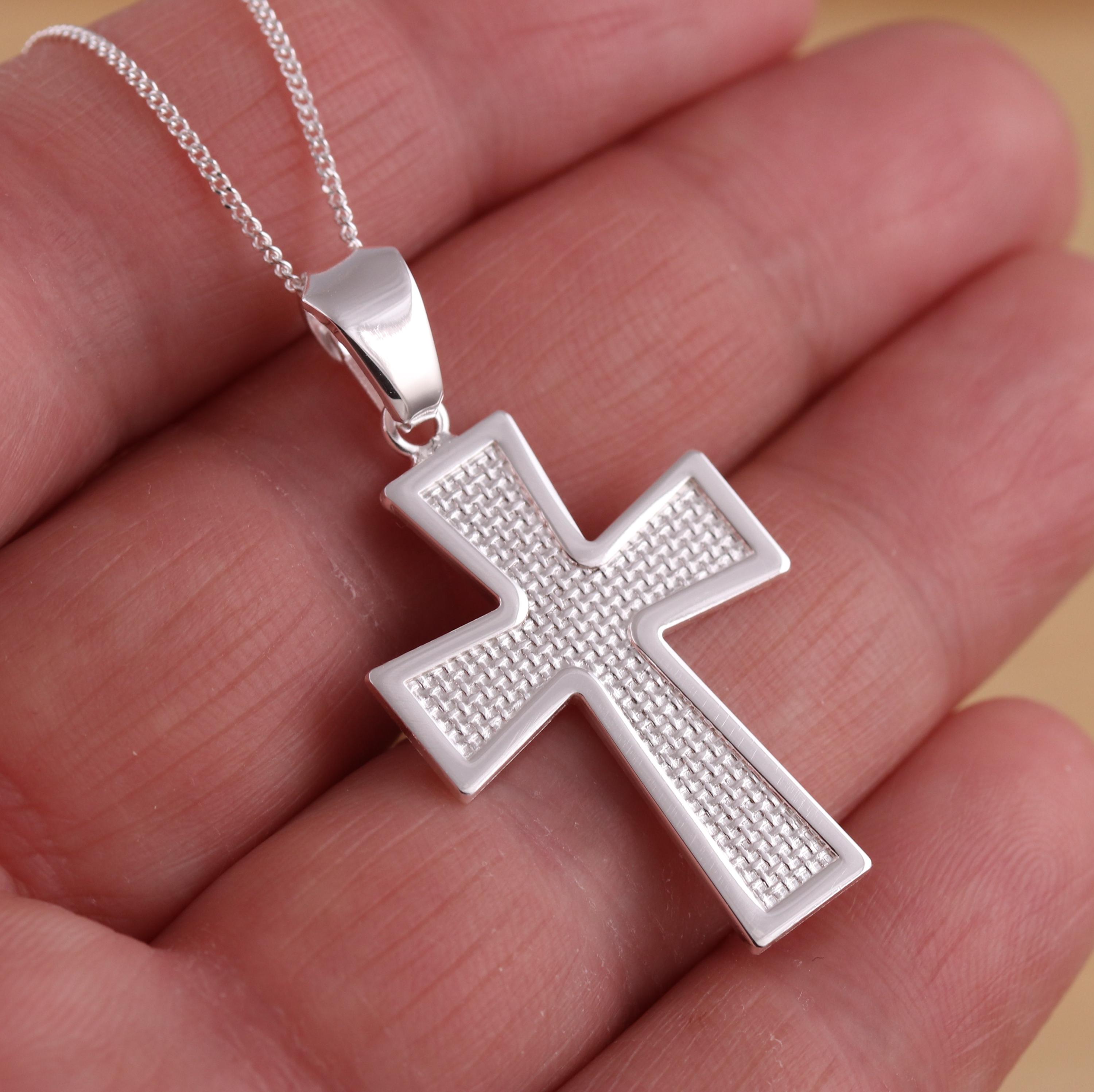 Cross Necklace For Men Pendants :: Sterling Silver Large Crucifix