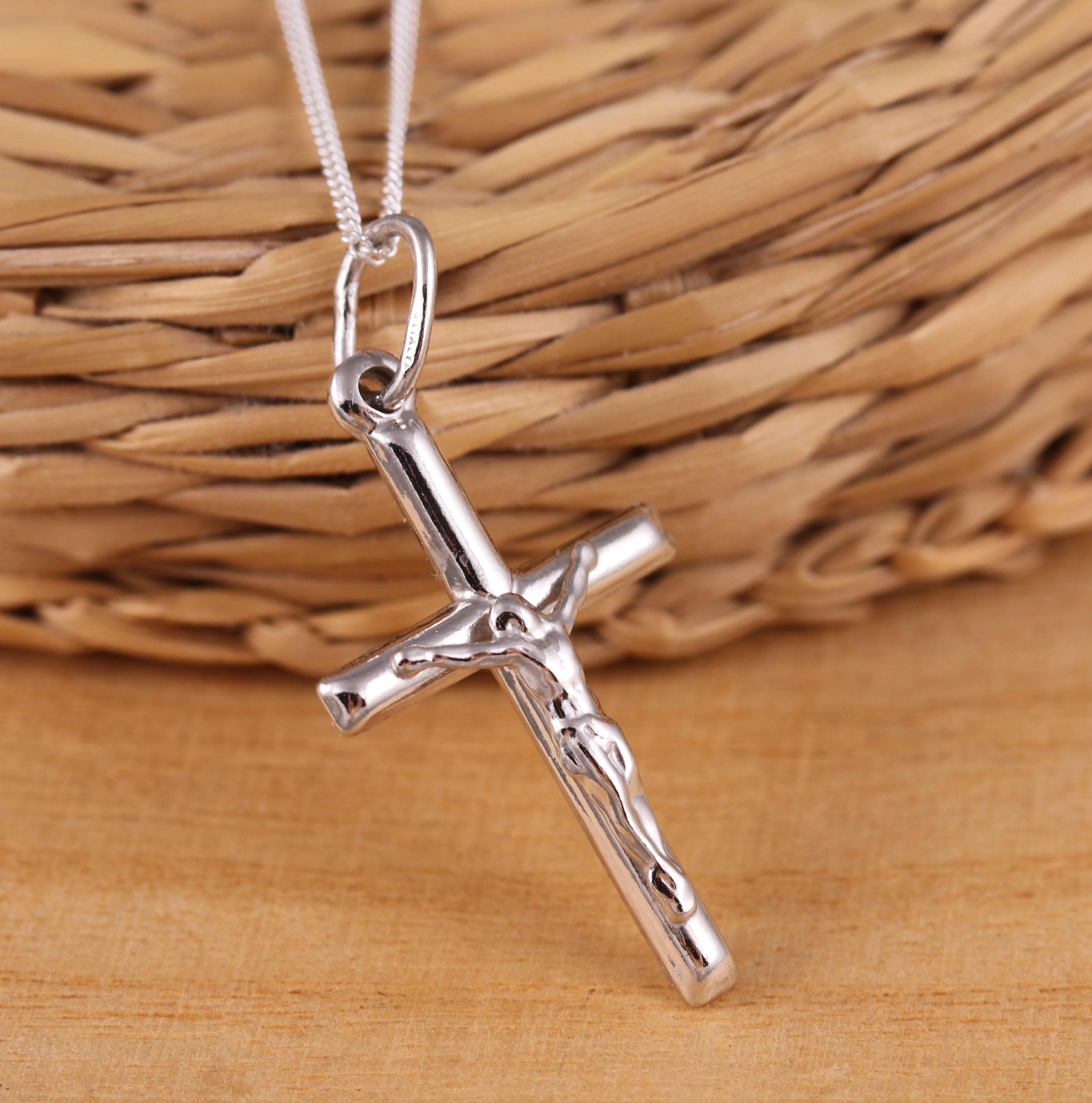 Tiffany & Co. Collana Con Ciondolo A Forma Di Croce In Argento Su Catena Di Perline - Foto 7