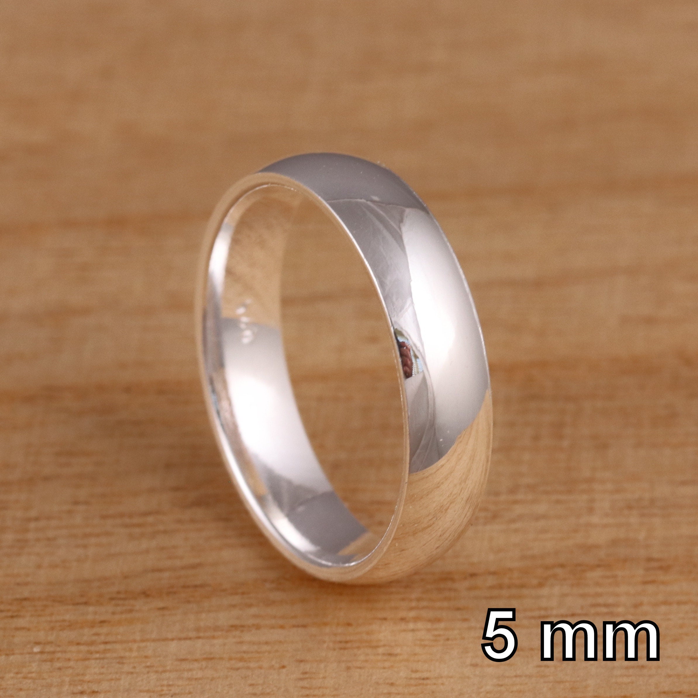 Polished Sterling Silver Open Band Thumb Ring - Size 15.5, Diamond-Cut Design