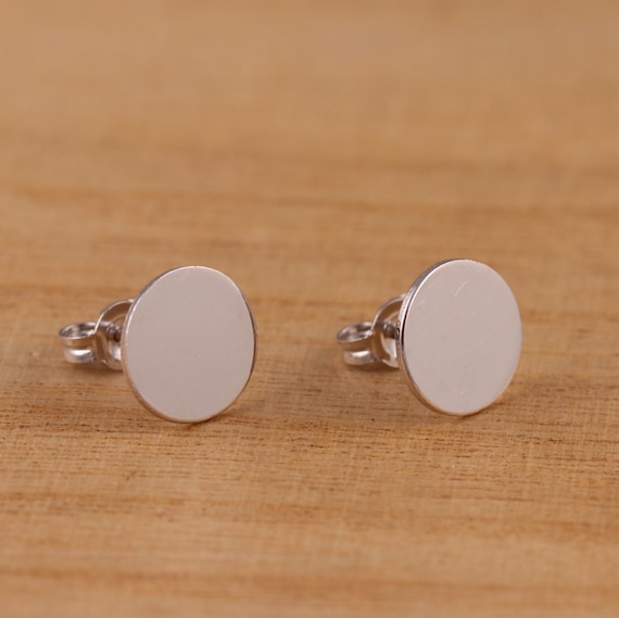 Orecchini a cerchio rotondo in argento sterling con dischi
