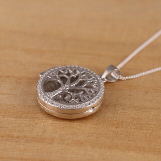 MICGIGI Collana Donna In Argento 925 Con Ciondolo Albero Della Vita E Zirconi – Catena 45 Cm, Elegante E Significativa
