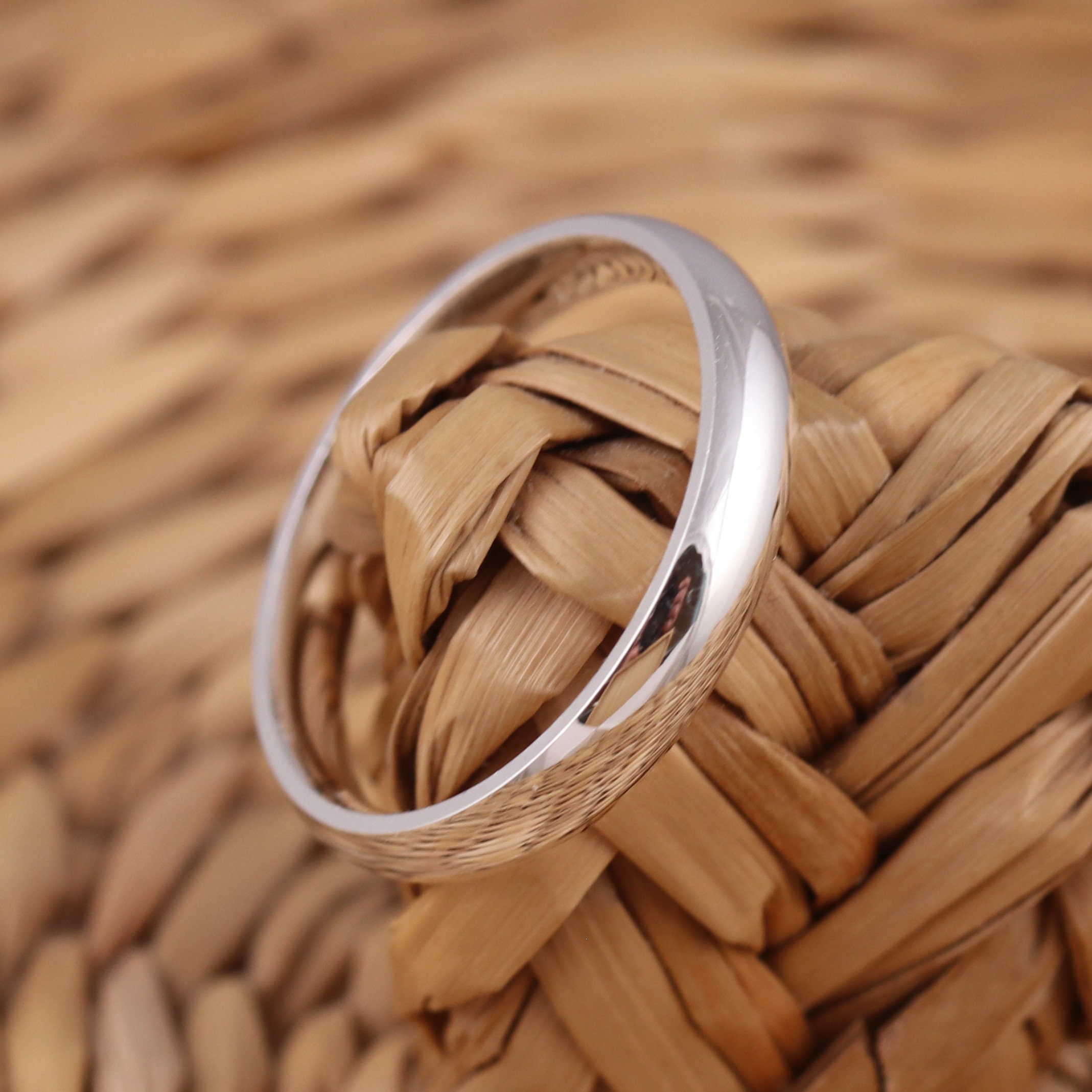 Autentico Anello Da Sposa In Argento Sterling 925 Massiccio