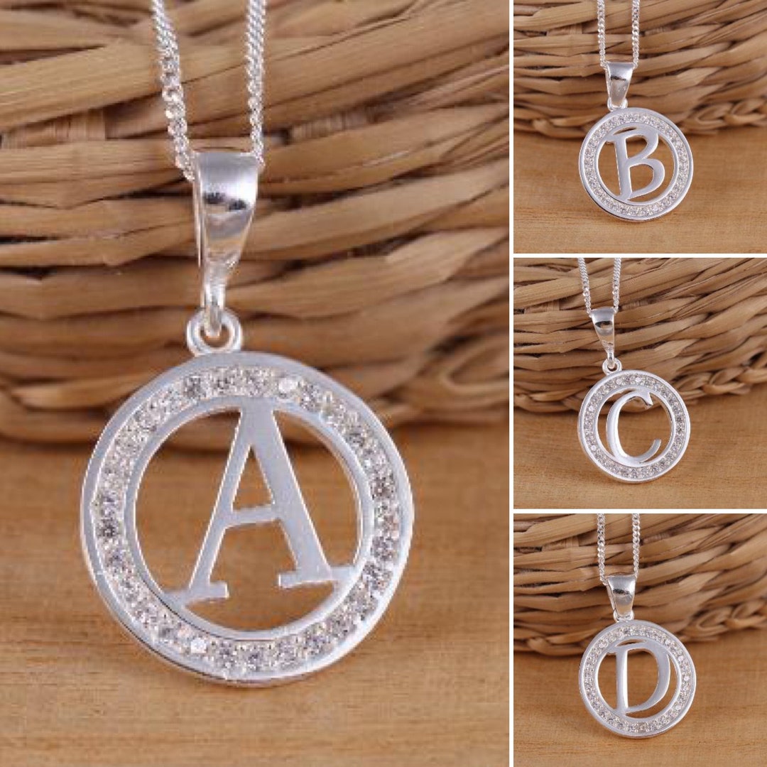 Pendentif Lettre Argent 925 - Initiale Personnalisable A-Z