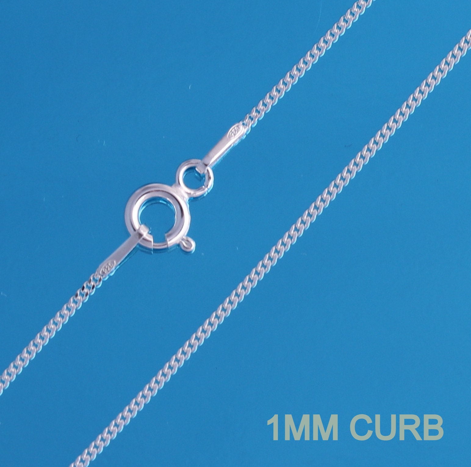 925 Sterling Silver Curb Chain Necklace Various Lengths 14 16 Etsy UK