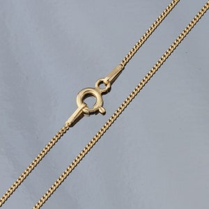 Yellow Gold Plated on 925 Sterling Silver 1mm CURB Chain Necklace Various Lengths