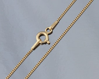 Yellow Gold Plated on 925 Sterling Silver 1mm CURB Chain Necklace Various Lengths