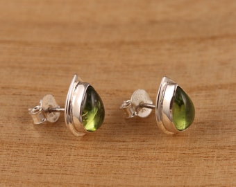 Orecchini a perno in argento sterling 925 massiccio con pietra