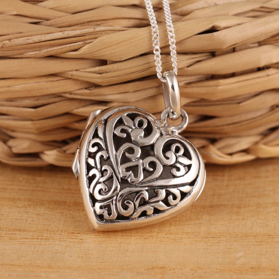 Sterling Silver Filigree Heart Locket Sterling Silver Filigree Heart Locket