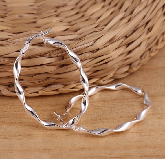 Elegantes Pendentes De Aro De Plata Esterlna Macza Genuna Con Sello 925 - Etsy España