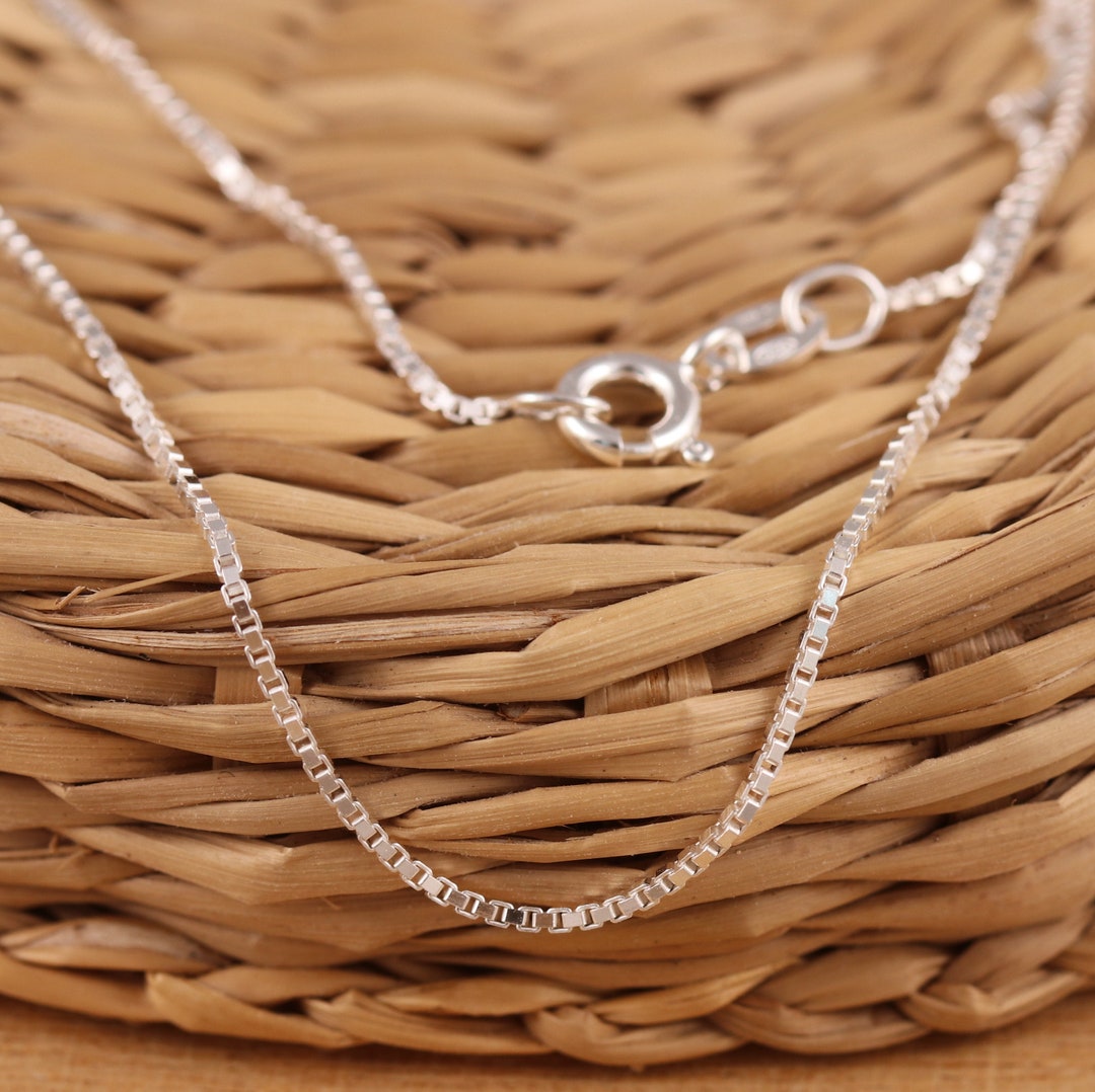 専用　14K 1mm 22\" Box Chain(22インチ) Box Chain Necklace 1.5mm Hollow 14K White Gold 22