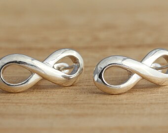 New Solid 925 Sterling Silver Infinity Symbol Earrings Jewellery Gift Boxed