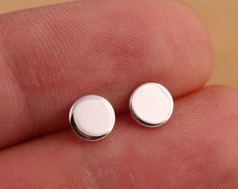 Orecchini A Pois In Argento 925 - Mini Cerchi E Dischi - Placcati Oro, Oro Rosa O Rodio - Gioielli Minimalisti Unisex - Regalo Con Confezione - 3