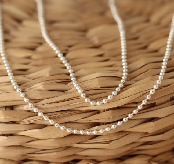 1.2mm Sterling Ball Chains - 16 1.2mm Sterling Ball Chains - 16